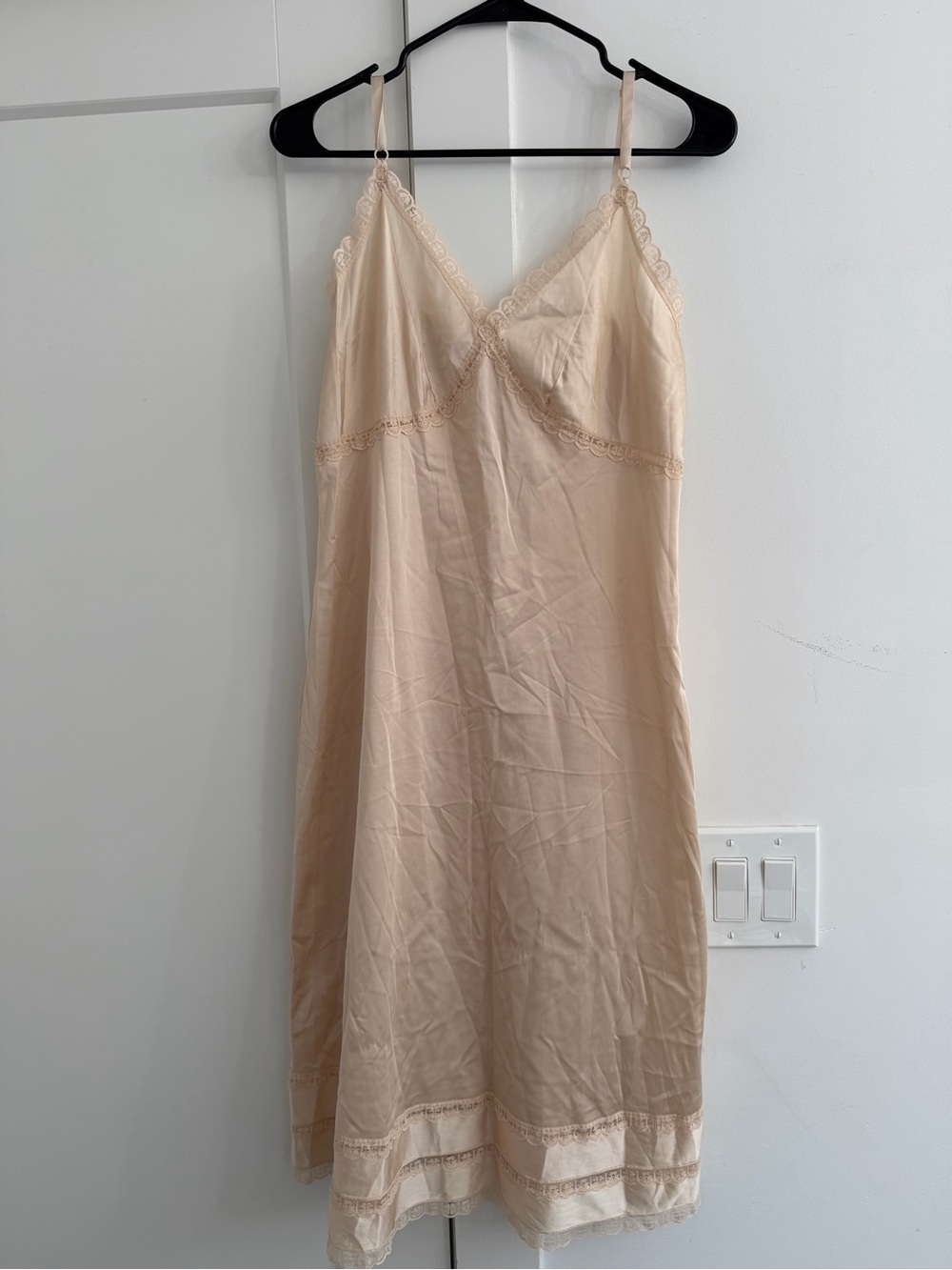 Vintage Sears Nude Lace-Trim Slip